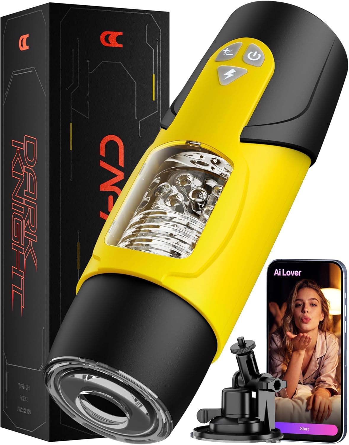 Cafatop Automatic Thrusting & Rotating Male Masturbator with Suction Cup, Waterproof USB Rechargeable Stroker